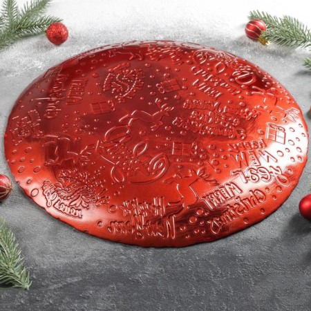 Layer plate "New Year", d = 35 cm, red color-3