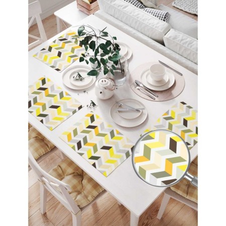 Set of napkins for setting the table "Zigzag Paints", rectangular, size 32x46 cm, 4 pcs-1