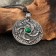 Amulet "coil" with a stone malachite, 35x43 mm, metal