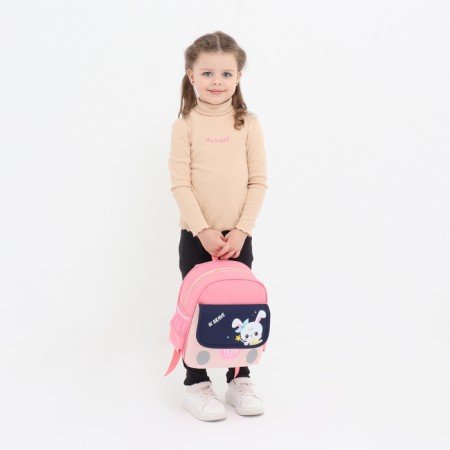 Baby backpack on lightning, 3 outer pockets, pink color-5