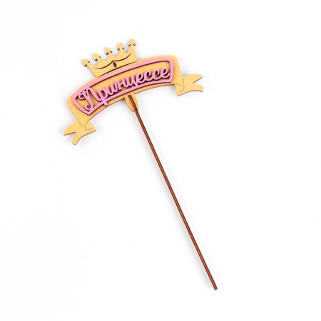 Topper "Princess", in packaging, pink, 15 × 9 cm-2