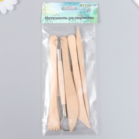 Tools for creativity set of 5 pcs wood, metal 8x14.5 cm-2