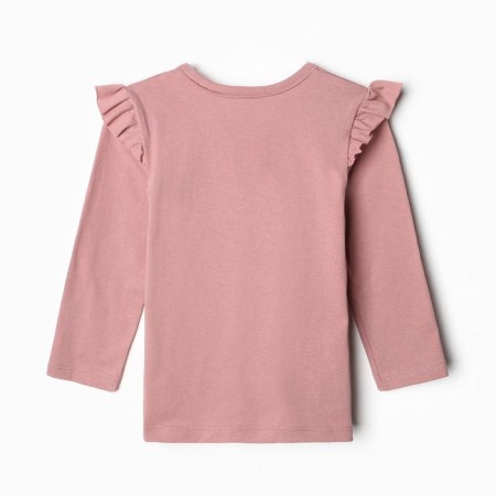 Лонгслив для девочек, цвет пудра, рост 86 см-1