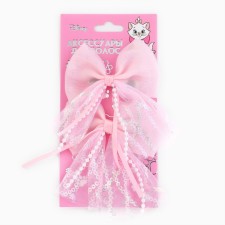 Hair clip, glisten clamp, bow 7.5 cm, 2 pcs, cats aristocrats