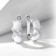Earrings Ceramics "Cross" semicircular, white color in silver
