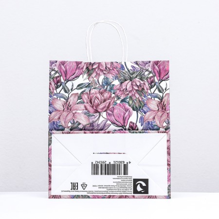 Paper package, craft 100 g/m2 25 x 22 x 12 cm "Flower pattern"-1