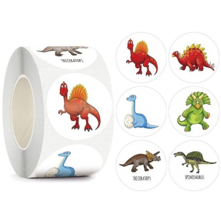 Stick Paper "Dinosaurus" d = 2.5 cm 500 pcs in the roll