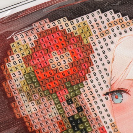 Diamond embroidery with partial filling "Girl with a snake" 15*21, canvas-4