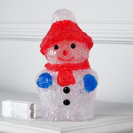 LED figure "Snowman" 11 × 22 × 11 cm, acrylic, 24 LED, AAX2 batteries (not in the kit), white glow-1
