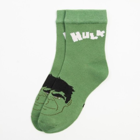Socks for the boy "Hulk", Marvel, 16-18 cm, green color-3