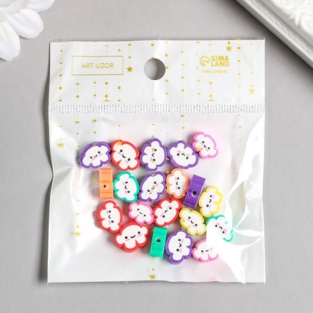 Beads for PVC "Cloud-Smail" Color set 20 pcs 1x1x1 cm-3