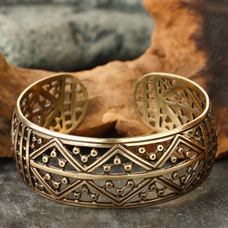 Bracelet wide "sown field", brass-3