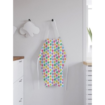 Apron of a kitchen with a photo print "Rainbow of hearts", adjustable, size OS-1
