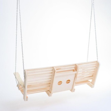 Benching bench double with a sliding armrest suspended-4