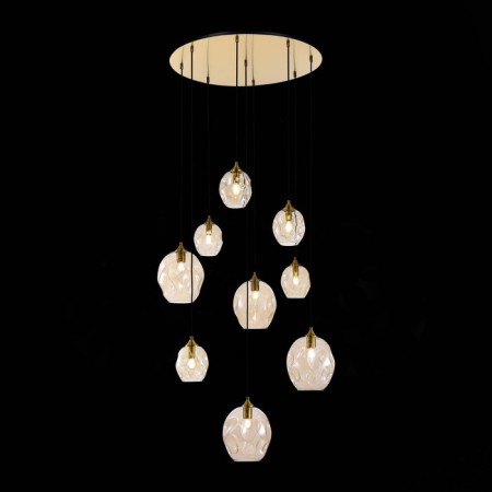 Suspended chandelier ST LUCE. SL1188.303.09. Idesia. 9x40 W, E14/E27, 87x87 cm, brass color-1