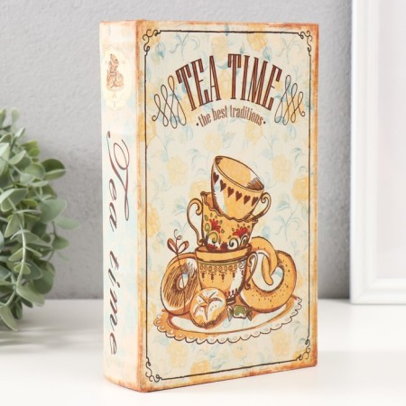 Safe-book wood to the leatherette "Time for tea" 21x13x5 cm