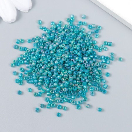 Beads "Astra" 11/0, 20 g (181a turquoise/transparent, rainbow)-1