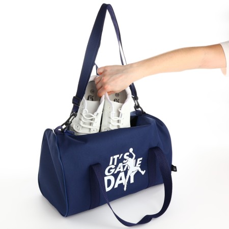 Sports bag with lightning, long belt, blue color-3