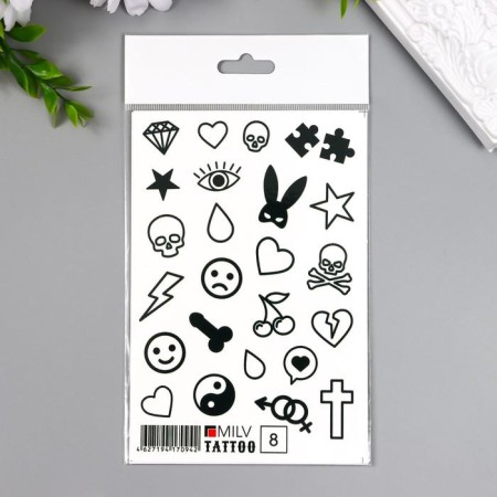 Tattoo on the body "Smiley" 10x15 cm-3