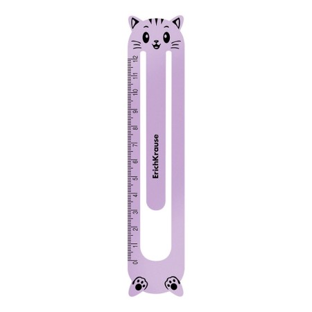 A set of 4 plastic bookmarks Erichkrause "Matt Pastel Bloom", figured, in a bag, mix-3