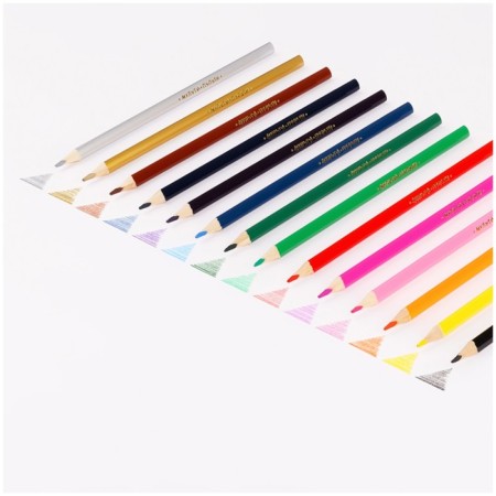 A set for drawing multi-bullets (felt-tip pens 12 colors, pencils 14 colors), plastic case-6