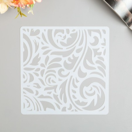 Plastic stencil "Plant pattern" 15x15 cm