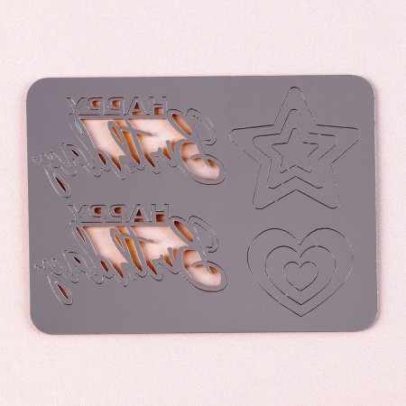 Decoration for the cake "Happy Birthday", with stars and hearts, color gold-1