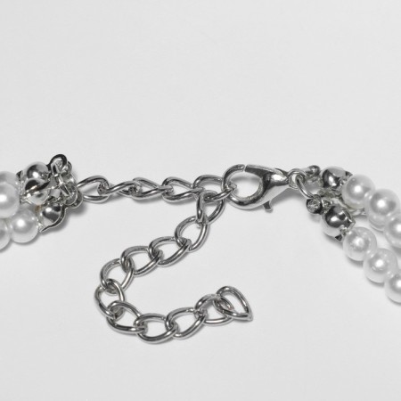 The necklace with pearls "Uniqueness" ball, white color in silver, 40 cm-1