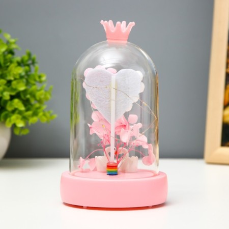 Night -night flask "Two Swan" LED from batteries 3HAAA Pink 9.5x9.5x16 cm Risalux-3