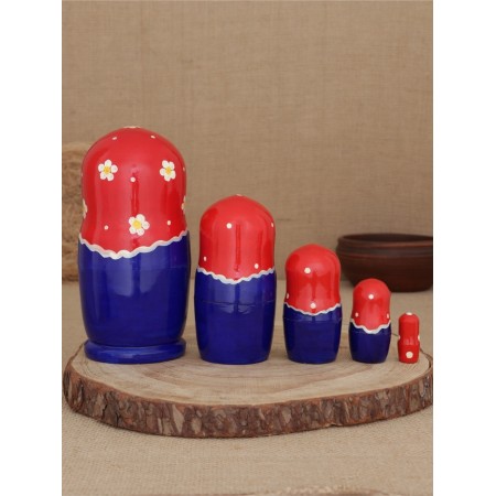 Matryoshka "Blue sundress" 5 puppet-1