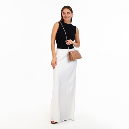 Female bag, zipper clutch, beige color-7