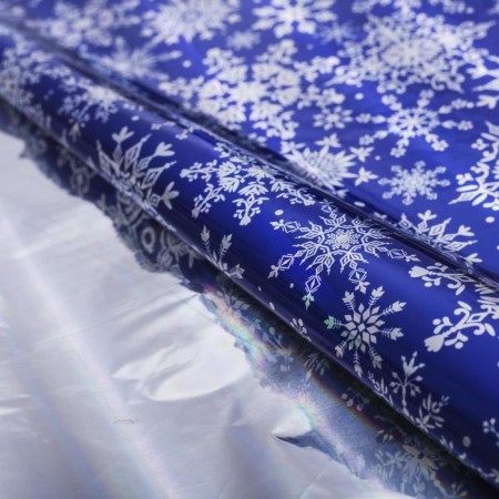 Film packaging holography "Snowflakes", 100 x 70 cm, New Year-2