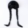 Carnival black dress with a white collar, satin, p/e, rr44, p164