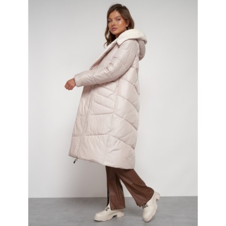 Coat insulated winter female, size 54, beige color-25