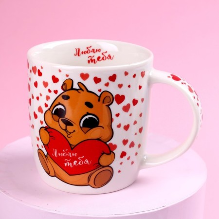Set "I love you", a toy in a mug, Bear, color mix-5