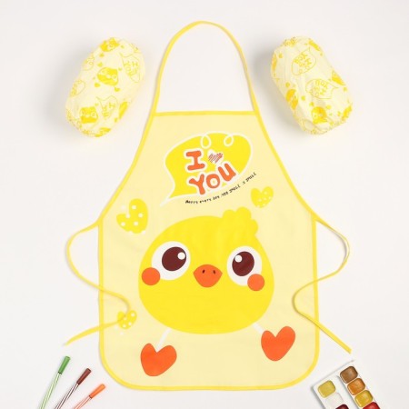 Set of children for creativity saving and I "duckling" apron 39x50 cm and sleeves