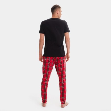 Pajama New Year's male KAFTAN "Santa Claus", red/black color, size 54-2