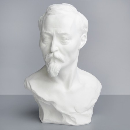 Gypsum figure famous people: Bust of Dzerzhinsky, 17 x 12 x 24 cm