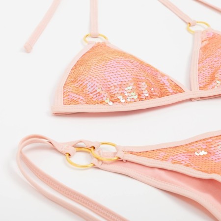 Separate Minaku swimsuit with sequins pink color, size 46-6
