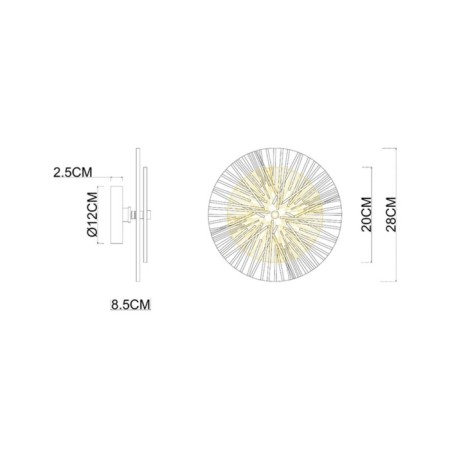 Decorative backlight ARTE LAMP AJUR A1259AP-1PB, LED, 3 W, 9x28x28 cm, 160 lm, copper-1
