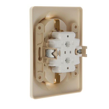 Double SE GLOSSA, 16 A, 250 V, built -in, with salary, IP20, beige, GSL000224-1