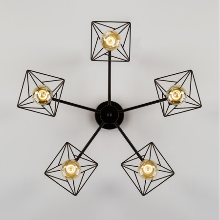 Trappola chandelier, 5x60W E27, black color-2