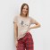 Female home set (T -shirt, trousers), beige/red color, size 52