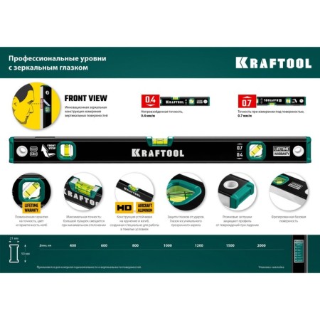 Kraftool 34781-80 level, with a mirror eye, 800 mm-8