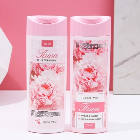 Gift set of cosmetics "Enjoy the moment", shower gel 250 ml and bath foam 250 ml, pure happiness-1