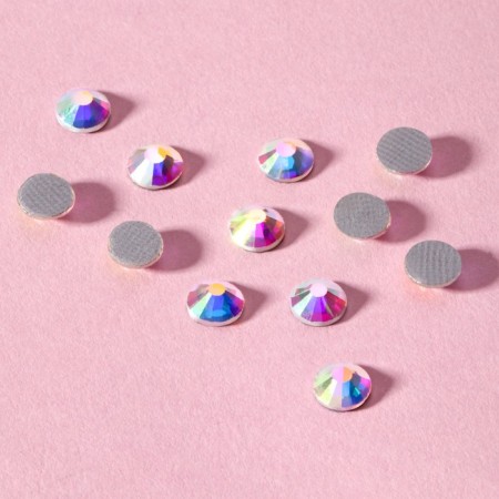 Thermoclayes “truncated cone”, with holography, glass, ss20, d = 4.6 mm, 100 pcs-1