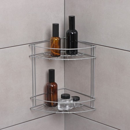 Bathroom shelf for the bathroom 2-tier slim, 18 × 25 × 25 cm, color chromium-1