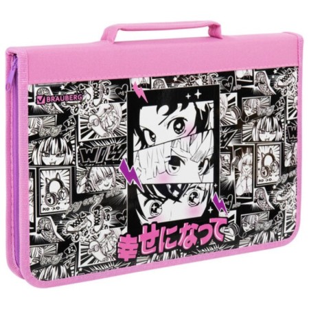 Brauberg A4 Lightning folder with a pen, an organizer, 1 department, "Anime Movie", 272216-2