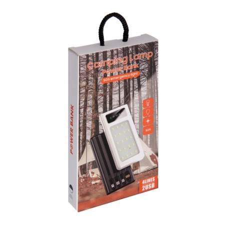 External battery 485, 10000 mAh, Type-C/Lightning/MicroUSB cables, lantern, black-14