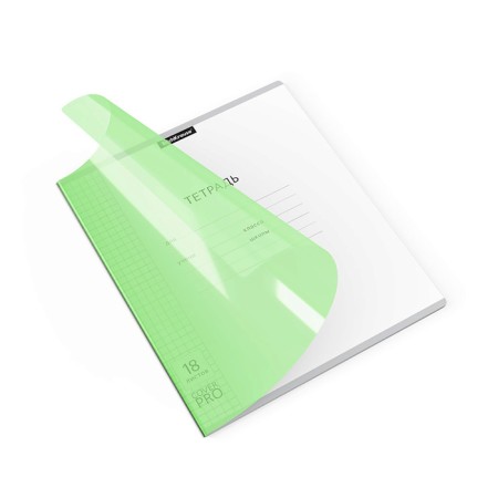 Notebook of 18 sheets in the Erichkrause Code "CoverPro Neon Cocerypro", plastic cover, offset block 100% whiteness, green
